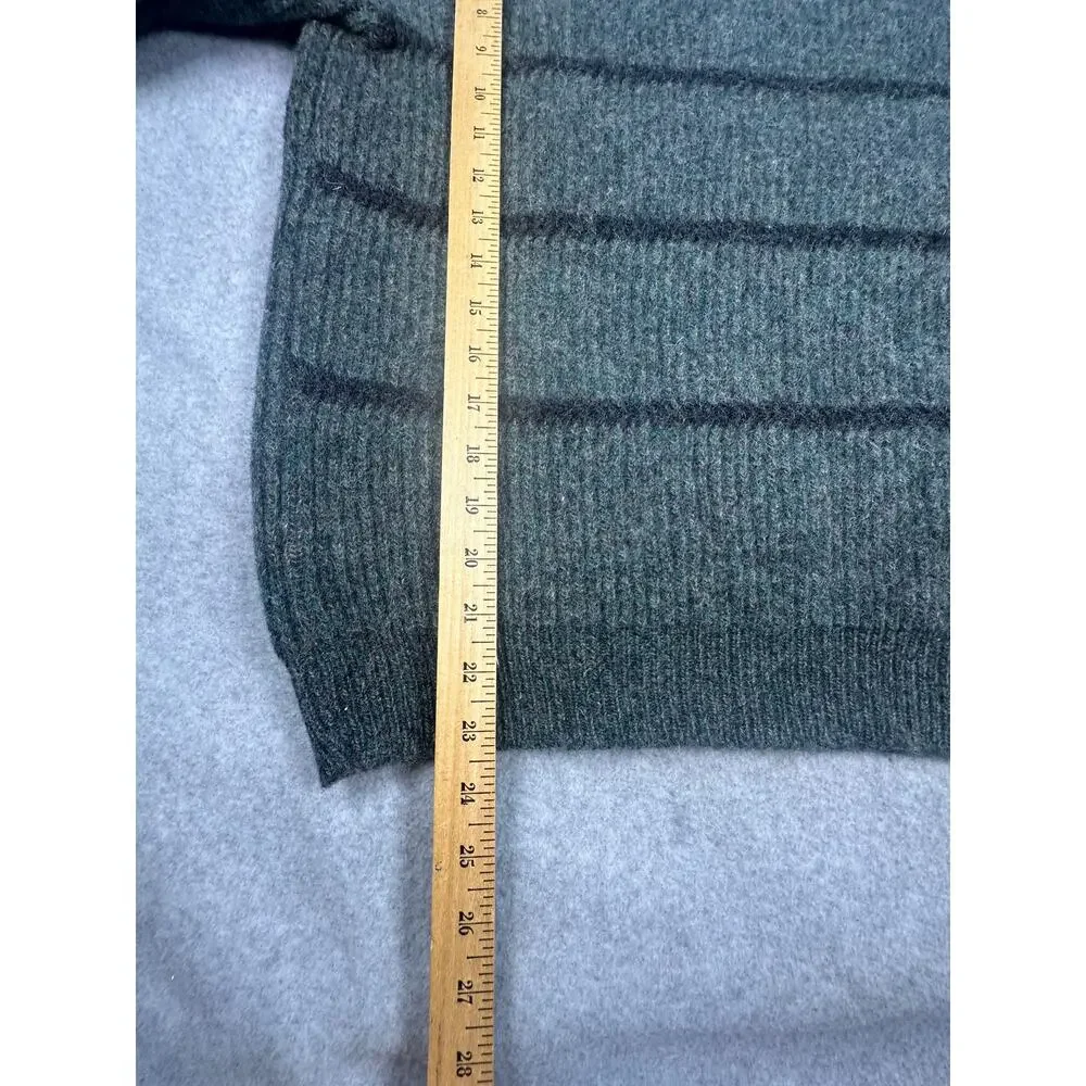 Buffagni Crewneck Striped Knit Sweater Size Small Vintage Earthy Green